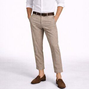 Banana Republic Men's Tailored Fit Tan Herringbone Dress Pants - Size 34 x 30
